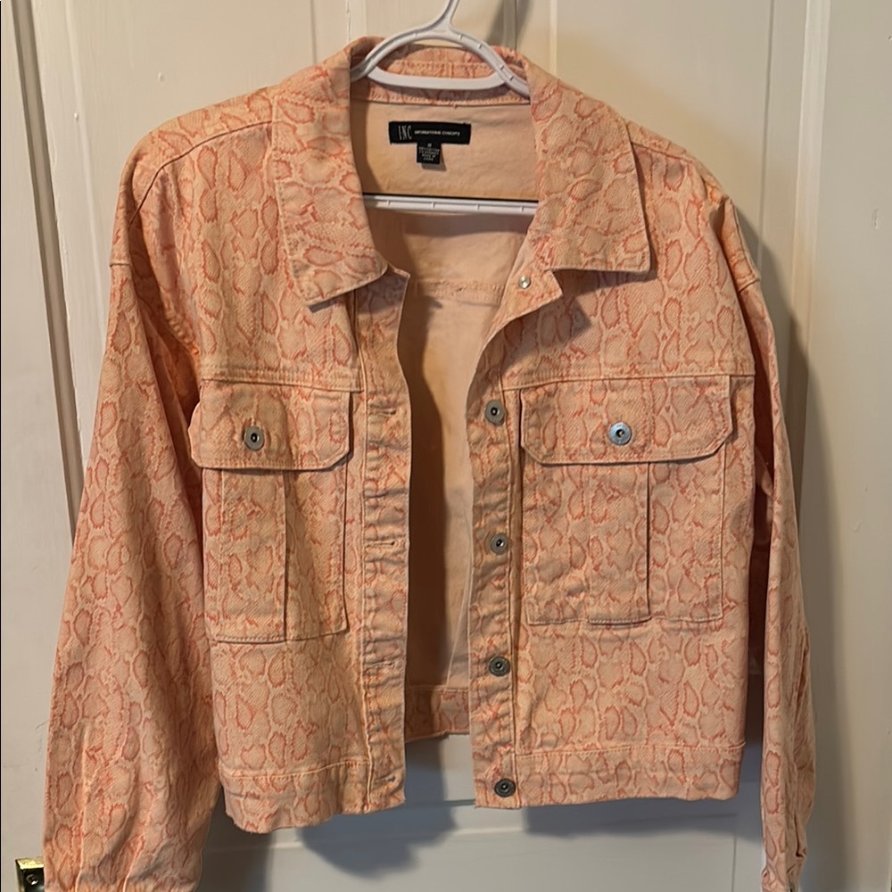 INC International Concepts Orange Jean Jacket